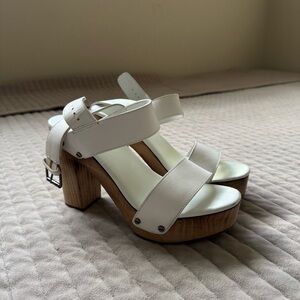 Vince Cream Platform Sandals